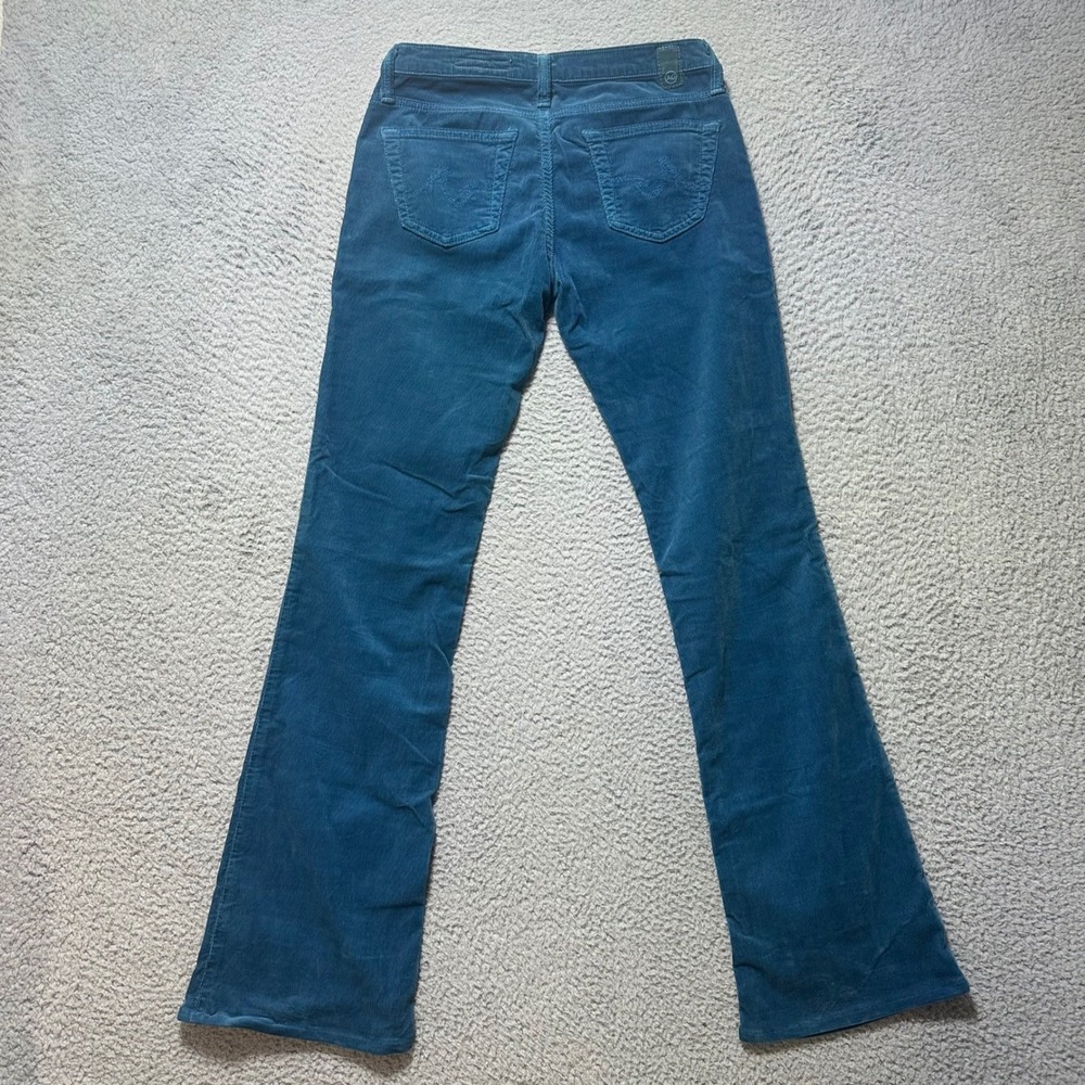 AG Adriano Goldschmied the Angel Corduroy Bootcut Pants Teal Women Size 26R - Picture 2 of 12
